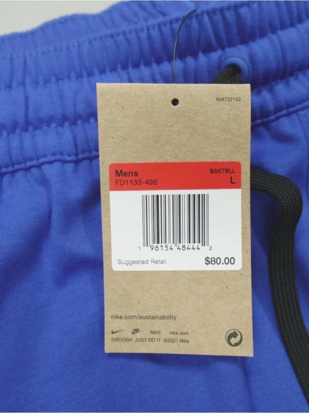 Nike Therma-Fit Men’s Athletic Sweatpants FD1133-496 blue black size L Large NEW